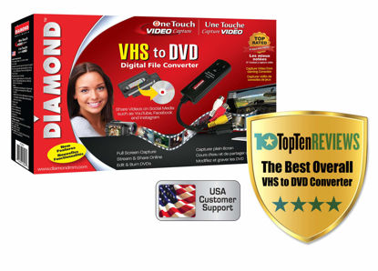 Picture of Diamond Multimedia VC500 One Touch VHS to Digital File, DVD Converter with Easy to use Software, Convert, Edit and Save For Win7,8,10,11