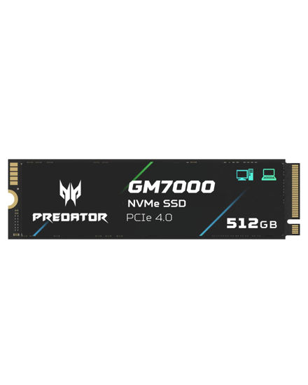 Picture of acer Predator GM7000 512GB M.2 SSD 2280 NVMe Gen4 Internal Gaming SSD, Compatible with PS5 Up to 7400MB/s - BL.9BWWR.104