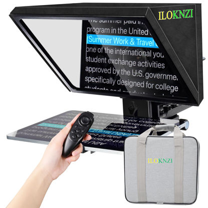 Picture of GEIMRSY 12-inch All-Metal teleprompter, Lifting The teleprompter and Remote Control and The use Tempered Optical Glass, Compatible with a Variety of Devices for a Variety of scenarios.