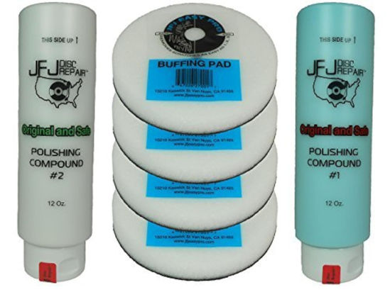 Picture of Original JFJ Combo Pack: 4 Easy Pro Buffing Pads, 1 JFJ Polish Compound #1 (Blue), and 1 JFJ Polish Compound #2 (White)