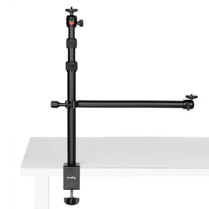 Picture of SmallRig Camera Desk Mount Table Stand with Magic Arm and 1/4" Ball Head, 13"-35.4" Adjustable Light Stand, Tabletop C Clamp for DSLR Camera, Ring Light, Live Streaming, Photo Video Shooting - 3992