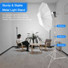 Picture of EMART 9.2ft/280cm Stainless Steel Light Stand for Photography, Spring Cushioned Heavy Duty Tripod Stand with 1/4" to 3/8" Universal Adapter for Ring Light, Studio Softbox, Strobe, Monolight, Reflector