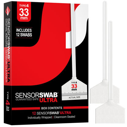 Picture of Photographic Solutions Sensor Swab Ultra 33mm Type-4 Digital Imaging Sensor Cleaner Swabs for Cleaning Medium Format Mirrored or Mirrorless Cameras. Sensor Dust & Oil Remover (Pack of 12)