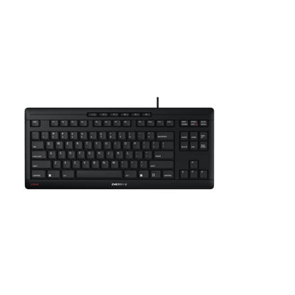 Picture of CHERRY Stream Keyboard TKL Wired USB TenKeyLess Compact Version without Number Pad. Silent Keystroke. Ideal for Office and Industrial Use.