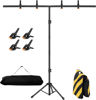 Picture of 6.5x3.2ft T-Shape Backdrop Stand, Adjustable Background Support Stand Kit, Portable Photo Banner Holder with 4 Spring Clamps, Sandbag, Carry Bag for Party, Wedding, Photography and Decoration