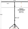 Picture of 6.5x3.2ft T-Shape Backdrop Stand, Adjustable Background Support Stand Kit, Portable Photo Banner Holder with 4 Spring Clamps, Sandbag, Carry Bag for Party, Wedding, Photography and Decoration