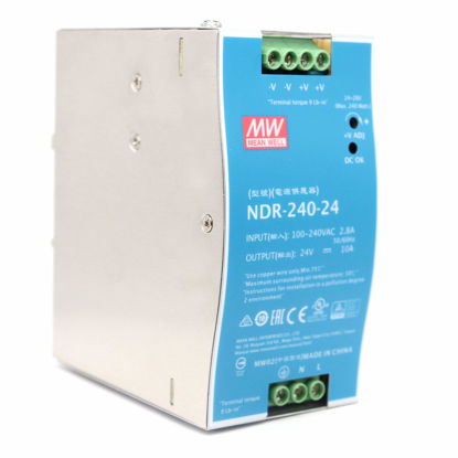 Picture of MEAN WELL NDR-240-24 240W 24VDC 10A AC/DC Industrial DIN Rail Power Supply Single Output for Industrial Applications