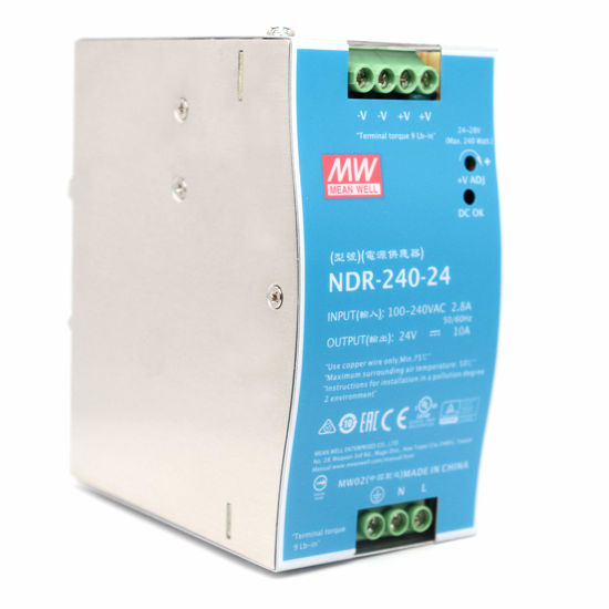 Picture of MEAN WELL NDR-240-24 240W 24VDC 10A AC/DC Industrial DIN Rail Power Supply Single Output for Industrial Applications