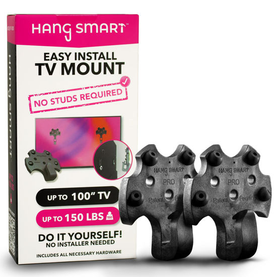 Picture of HangSmart TV® Wall Mount NO Stud - Original & Patented Easy Install, DIY for 19-100" TVs, Holds Up to 150LBS, Fits Most LED LCD Flat Screens & Monitors, Includes Hardware