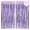 Picture of xo, Fetti Party Decorations Matte Purple Fringe Foil Curtain - Set of 2 | Bachelorette Bridal Shower Backdrop, Wedding, Birthday Photo Booth