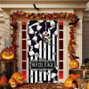 Picture of Beetlejuice Door Cover Scary Creepy Halloween Photo Backdrop Halloween Birthday Party Decorations and Supplies for Home