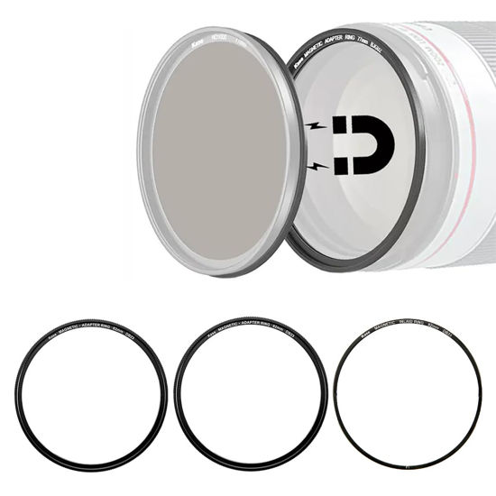 Picture of Kase 77mm DIY Magnetic Camera Lens Filter Adapter Ring Kit Pro - Convert 77mm Screw-in Thread Filter to Magnetic Filter, Indeluded a Magnetic Inlaid Ring