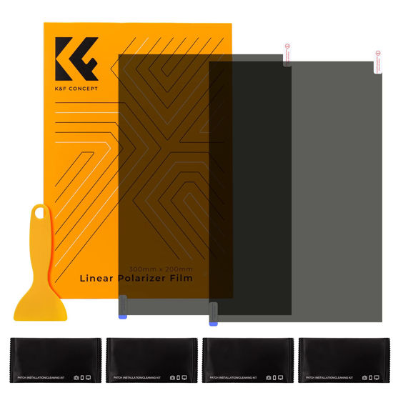 Picture of K&F Concept Linear Polarizing Film (2 Pieces) A4 Polarized Film Sheets Optical 20x30cm for Screen Educational Physics