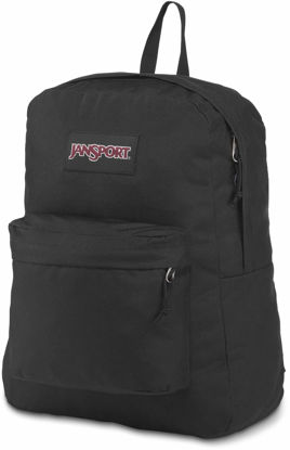 Picture of JanSport SuperBreak Plus Backpack with Padded 15-inch Laptop Sleeve and Integrated Bottle Pocket - Spacious and Durable Daypack for Work and Travel - Black