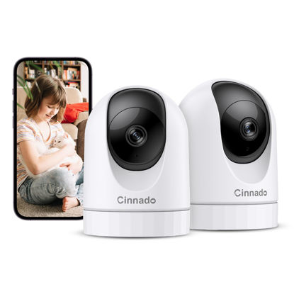 Picture of 2K Indoor Security Camera-Baby Monitor with 2.4G WiFi Camera and Audio, Siren/Night Vision for Home/Pet/Nanny/Cat, 24/7 SD Card Storage, Cloud (Optional), Compatible with Alexa & Google Home, D1 2P