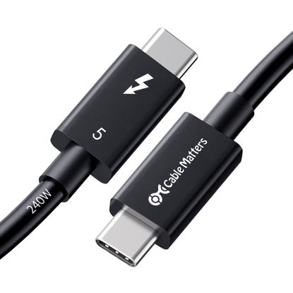 Picture of Cable Matters [Intel Certified] 80Gbps Thunderbolt 5 Cable with up to 120Gbps Bandwidth Boost and 240W Charging in Black - 1m / 3.3ft, Compatible with Thunderbolt 4, USB4, Thunderbolt 3 and USB-C