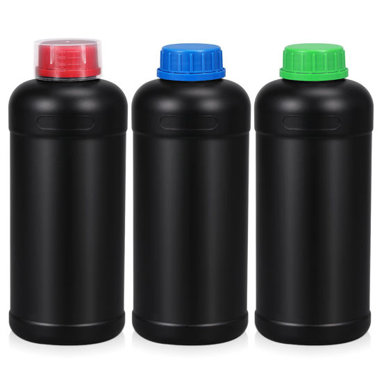 Picture of ASEVAT 1000ml/33.8oz Darkroom Chemical Storage Bottles, Plastic Photographic Chemicals Container for Film Photo Developing Processing with Caps (3Pcs)