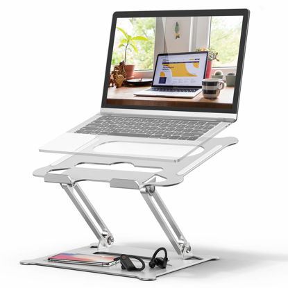 Picture of DUCHY Laptop Stand, Ergonomic Laptop Riser Computer Stand,Adjustable Laptop Holder Height from 2.1" to 13.8", Supports up to 22lbs,Compatible with MacBook, All Laptops Tablets 10-17.3 Inch