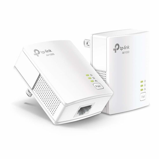 Picture of TP-Link AV1000 Powerline Starter Kit (TL-PA7017 KIT) - Gigabit Port, Plug&Play, Ethernet Over Power, Nano Size, Ideal for Smart TV, Online Gaming, Wired Connection Only (Renewed)