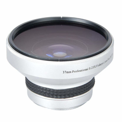 Picture of 37mm 0.25X Super Fisheye Lens Additional Lens,Aluminum Alloy 2 Part Removable Macro Close-up Shooting Fisheye Effect Wide View Optical Glass Camera Photography Lens, is for 37mm Camera Lens default