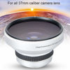 Picture of 37mm 0.25X Super Fisheye Lens Additional Lens,Aluminum Alloy 2 Part Removable Macro Close-up Shooting Fisheye Effect Wide View Optical Glass Camera Photography Lens, is for 37mm Camera Lens default