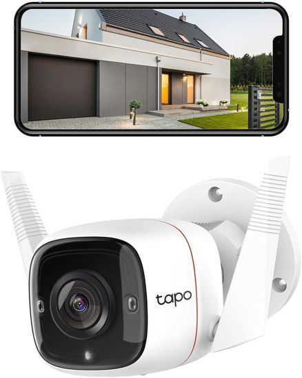 Picture of Tapo TP-Link 2K Security Camera Outdoor Wired, IP66 Weatherproof, Motion/Person Detection, Built-in Siren w/Night Vision, Cloud/SD Card Storage, 2-Way Audio, Works w/Alexa & Google Home C310