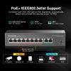 Picture of MokerLink 10 Port PoE Switch with 8 Port PoE+, 2 Fast Ethernet UpLink, 100Mbps, 120W 802.3af/at PoE, Fanless Plug & Play