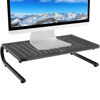 Picture of WALI Monitor Stand Riser, Laptop Riser for Desk, Computer Monitor Stand for Desktop, Desk Organizer for Monitor and Printer, Home, Office, School Application(STT001), 1 Pack, Black