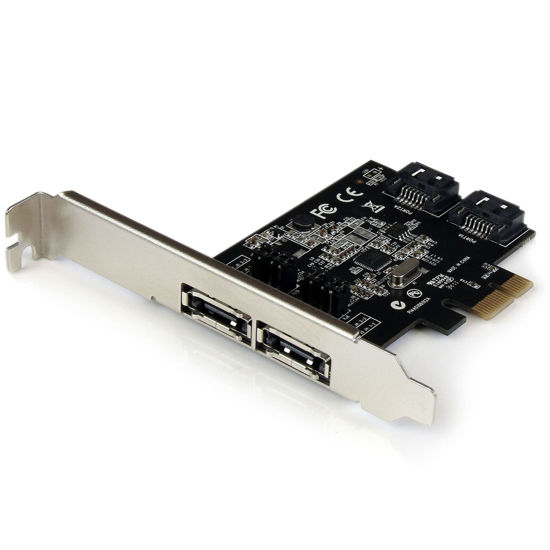 Picture of StarTech.com 2 Port PCI Express SATA 6 Gbps eSATA Controller Card - Dual Port PCIe SATA III Card - 2 Int/2 Ext - SATA III 6Gbps (PEXESAT322I)