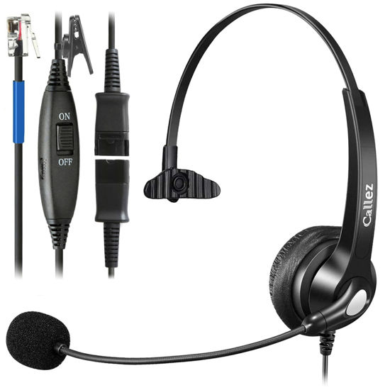 Picture of Callez Cisco Phone Headset with Mic Noise Cancelling, RJ9 Office Telephone Headset with Quick Disconnect Cord Compatible with Cisco IP Phone 7940 7942 7945 7960 7962 7965 7821 7841 8811 8841 8845 8851