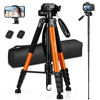 Picture of Camera Tripod, 72” Tripod for Camera Stand, Aluminum Heavy Duty Tripod for Video Photo, 5 in 1 Travel Camera Tripod & Monopod Compatible with Canon Nikon Cameras DSLR Camcorder Projector Phone