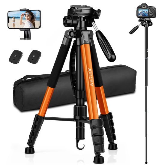 Picture of Camera Tripod, 72” Tripod for Camera Stand, Aluminum Heavy Duty Tripod for Video Photo, 5 in 1 Travel Camera Tripod & Monopod Compatible with Canon Nikon Cameras DSLR Camcorder Projector Phone