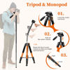 Picture of Camera Tripod, 72” Tripod for Camera Stand, Aluminum Heavy Duty Tripod for Video Photo, 5 in 1 Travel Camera Tripod & Monopod Compatible with Canon Nikon Cameras DSLR Camcorder Projector Phone