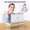 Picture of Beimu Acrylic Monitor Stand Riser Acrylic Laptop Stand for Desk Clear Computer Monitor Stand for Desk Accessories White Aesthetic Decorations for Office Home iMac Organizer