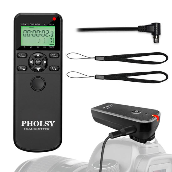 Picture of PHOLSY Intervalometer for Canon Camera Remote Shutter Release C8 Timer Remote Control for Canon EOS 5D Mark IV III, 5D 6D 6D-II 7D-II 1DX II III, R5 R3 50D 40D 30D 20D 10D D60 D30 TC-80N3