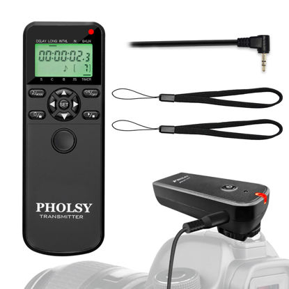 Picture of PHOLSY Timer Intervalometer for Canon Shutter Release C6 Camera Remote Control for Canon EOS R6 R7 R100 R8 1300D 1100D 1000D 550D 500D 90D; for Olympus OM-1 OM-5; for Fuji X-T3 X-T4 X-T5 RS-60E3