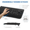 Picture of EDJO Wireless Keyboard, 2.4G Ergonomic Full Size Wireless Computer Keyboard with Wrist Rest for Windows, Mac OS Desktop/Laptop/PC（Black）