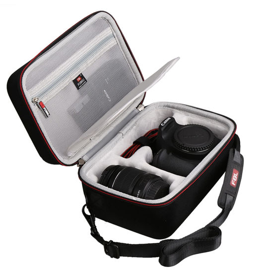 Picture of FBLFOBELI Hard Travel Carrying Case For Canon EOS Rebel T7 DSLR Camera with 18-55mm Lens, Camera Protective Waterproof Storage Bag