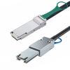 Picture of Alwong QSFP (SFF-8436) to MiniSAS (SFF-8088) DDR Hybrid SAS Cable, 100-Ohm, 1m/3.3ft, for NetApp DS4243 DS4246 DS2246