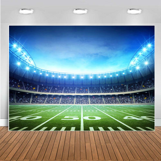 Picture of Super Bowl Sport Theme Party Decorations Football Backdrop Background for Tailgate Sports Birthday Party Cake Table Photo Booth Decoration (7x5ft)