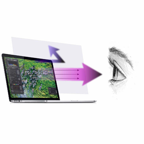 Picture of Premium Anti Blue Light Screen Protector (2 Pack) Compatible with MacBook Air 11 inch Model Number A1370 & A1465. Filter Out Blue Light and Relieve Computer Eye Strain to Help You Sleep Better