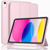 Picture of iMieet New iPad 10th Generation Case 2022 10.9 Inch with Pencil Holder, Trifold Stand Smart Case with Soft TPU Back,Auto Wake/Sleep(Pink)