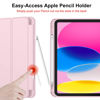 Picture of iMieet New iPad 10th Generation Case 2022 10.9 Inch with Pencil Holder, Trifold Stand Smart Case with Soft TPU Back,Auto Wake/Sleep(Pink)