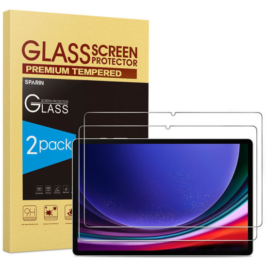 Picture of SPARIN Screen Protector for Samsung Galaxy Tab S9 Plus/S9 FE Plus/S7 FE 5G/S8 Plus 12.4'', 2 Pack HD Tempered Glass for galaxy Tablet S9 Plus/S9 FE Plus/S7 FE