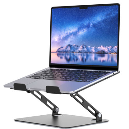 Picture of SOUNDANCE Laptop Stand for Desk, Portable Adjustable Laptop Riser, Ergonomic Design Computer Holder, Metal Laptop Mount Elevator Compatible with 10 to 15.6 Inches PC Computer, Black