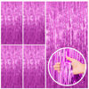 Picture of 5 Pack Hot Pink Party Backdrop Birthday Decorations Tinsel Curtain Party Streamers Foil Fringe Backdrop Christmas Bachelorette Graduation Fiesta Party Decorations Hot Pink Photo Booth Backdrop