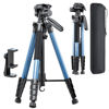 Picture of CAMBOFOTO 74"-Camera-Tripod, Navy Blue Porfessional Aluminum Heavy Duty Tripod Stand for Mirrorless Camera/DSLR/Cell Phone/Camcorder, with Holder and Travel Bag