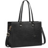 Picture of RAINSMORE Laptop Bag for Women 15.6 Inch Vintage Leather Professional Work Tote Bag Waterproof Computer Bag Shoulder Bag (Black)