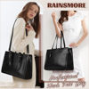 Picture of RAINSMORE Laptop Bag for Women 15.6 Inch Vintage Leather Professional Work Tote Bag Waterproof Computer Bag Shoulder Bag (Black)