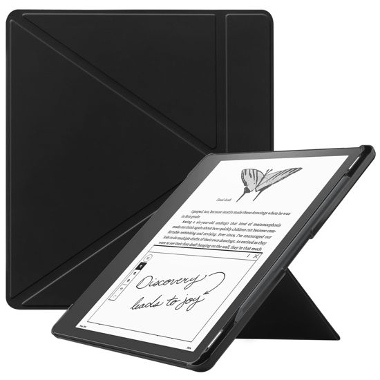 Picture of KuRoKo Slimshell Case for Kindle Scribe 10.2” 2022 Released, Origami Standing Lightweight PU Leather Stand Smart Cover with Pen Holder for Kindle Scribe 10.2 inch-Black